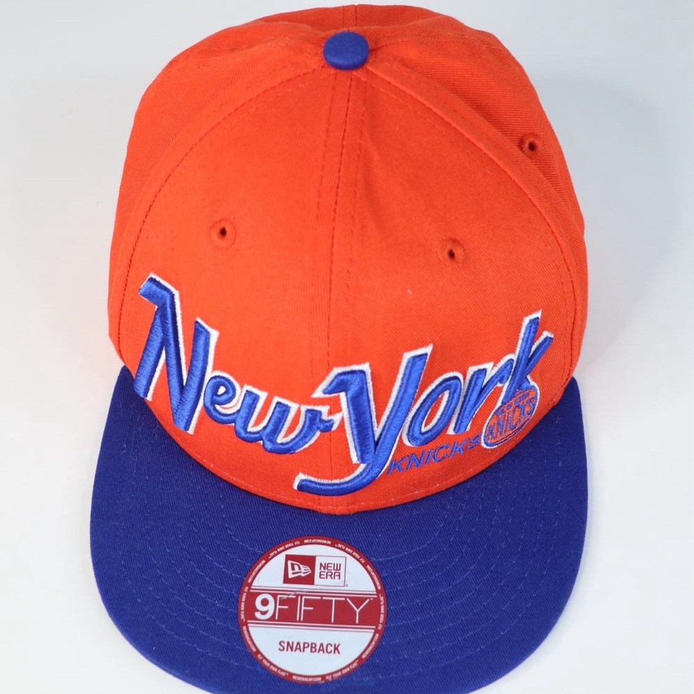 New Era New York Knicks Snapback Hat - Orange and Blue